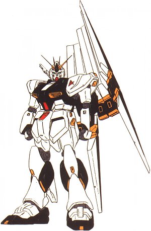 And his Gundam, the Nu Gundam!